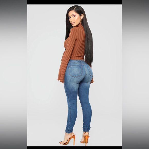 Rust Mock Neck Sweater - Picture 4 of 5